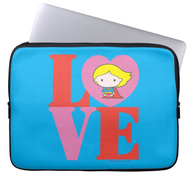 Chibi Supergirl-LIEBE Laptopschutzhülle (Vorderseite)