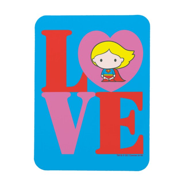 Chibi Supergirl-LIEBE Magnet (Vertikal)