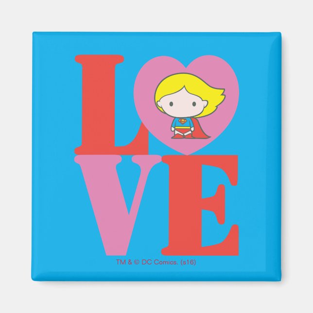 Chibi Supergirl-LIEBE Magnet (Vorne)