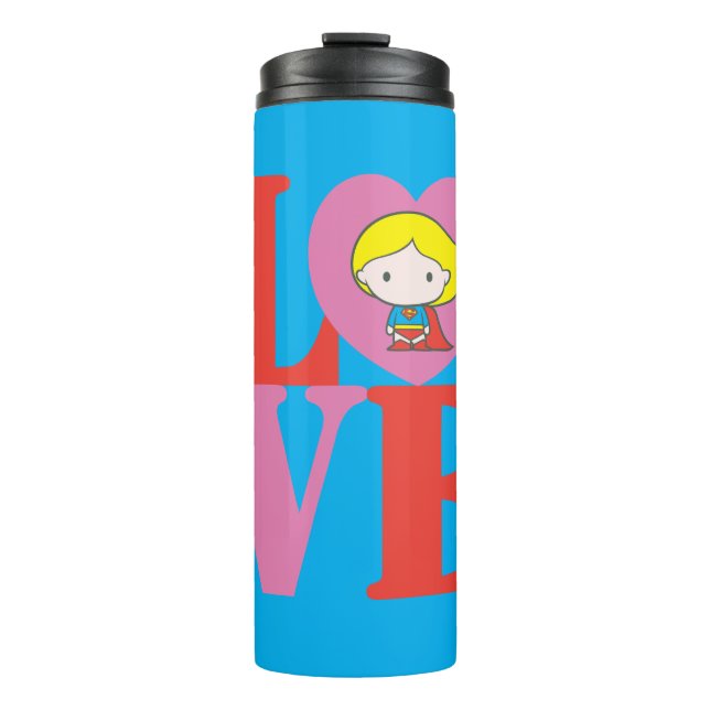 Chibi Supergirl-LIEBE Thermosbecher (Vorderseite)