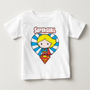 Chibi Supergirl Sternexplosion Herz und Logo Baby T-shirt