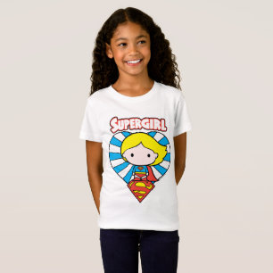 Chibi Supergirl Sternexplosion Herz und Logo T-Shirt