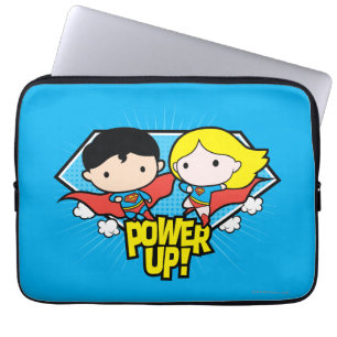 Chibi Superman & Chibi Supergirl Power Up! Laptopschutzhülle