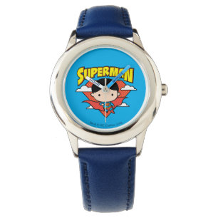 Chibi Superman Polka Dot Shield und Name Armbanduhr