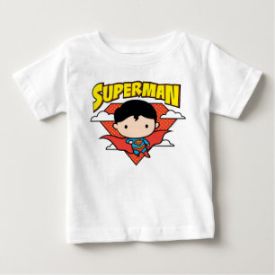 Chibi Superman Polka Dot Shield und Name Baby T-shirt