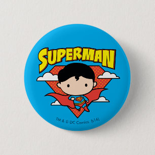 Chibi Superman Polka Dot Shield und Name Button