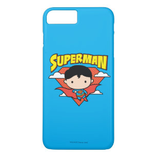 Chibi Superman Polka Dot Shield und Name iPhone 8 Plus/7 Plus Hülle