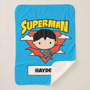 Chibi Superman Polka Dot Shield und Name Sherpadecke