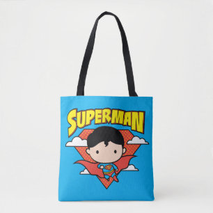Chibi Superman Polka Dot Shield und Name Tasche
