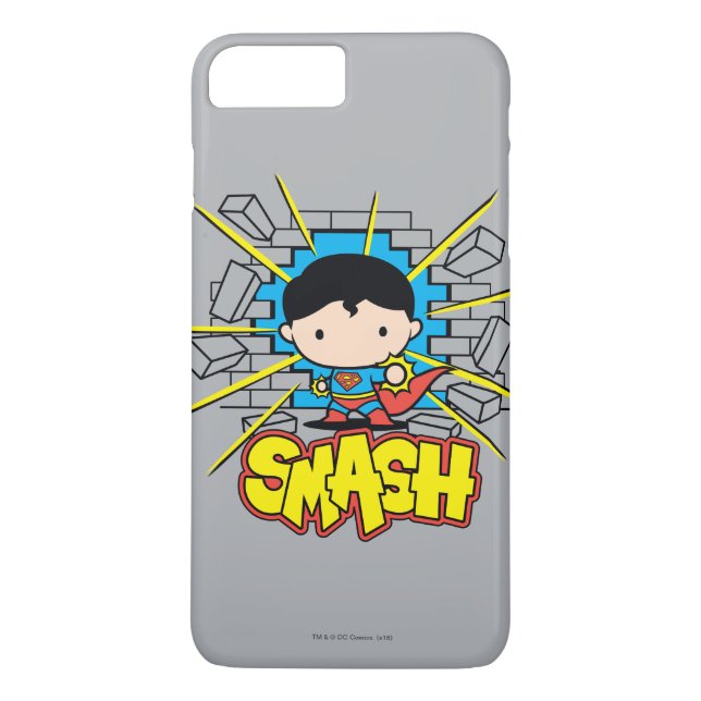 Chibi Superman schleicht durch eine Ziegelmauer Case-Mate iPhone Hülle (Rückseite)