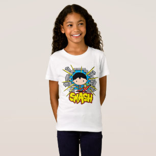 Chibi Superman schleicht durch eine Ziegelmauer T-Shirt