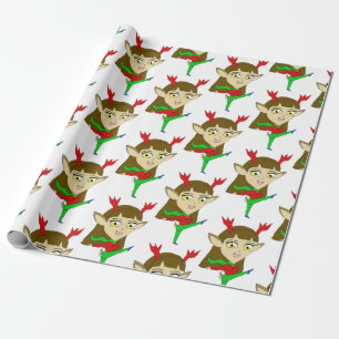Chibi tanzend Rentiermädchen Geschenkpapier