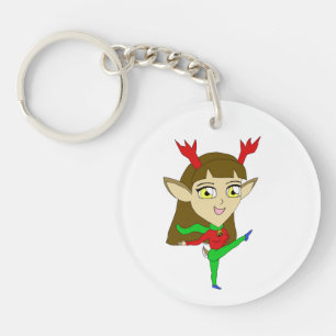 Chibi tanzend Rentiermädchen Schlüsselanhänger