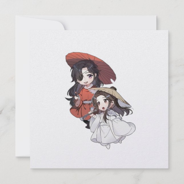 Chibi Tgcf Flaches Feiertagskarte (Vorderseite)