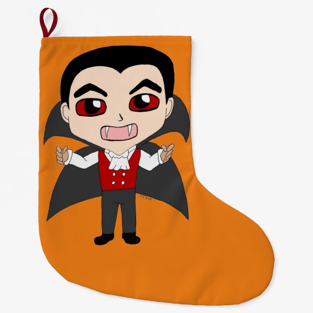 Chibi Vampir Großer Weihnachtsstrumpf (Vorderseite)