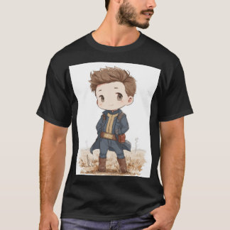 Chibi Vault‑Bewohnender Wanderer | Süßer Retro‑Fut T-Shirt