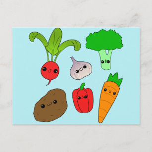 Chibi Vegetables Postkarte