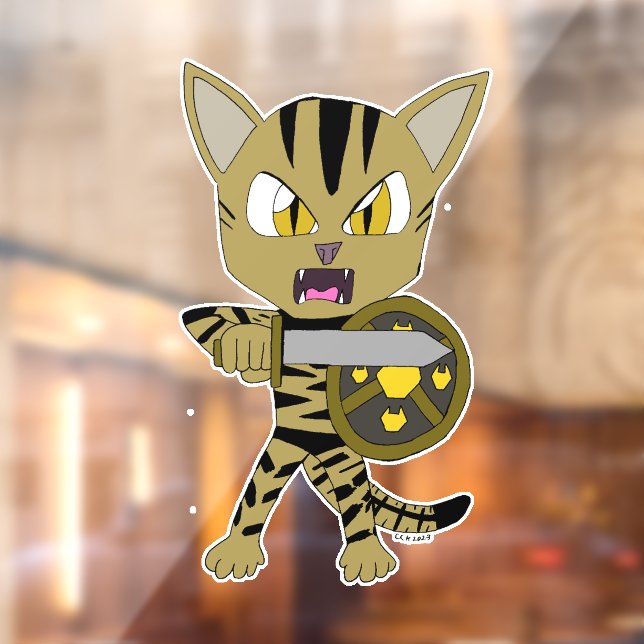 Chibi Warrior Cat Fensteraufkleber (Blatt 2)