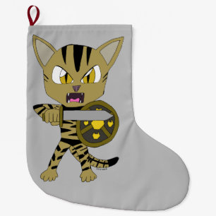 Chibi Warrior Cat Großer Weihnachtsstrumpf