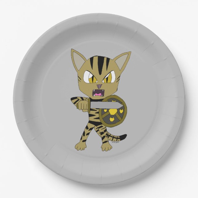 Chibi Warrior Cat Pappteller (Vorderseite)