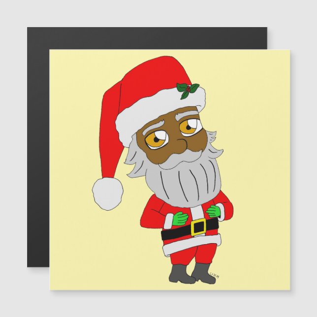 Chibi Weihnachtsmann Magnetkarte (Vorne/Hinten)