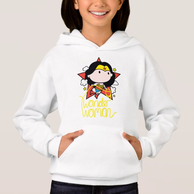 Chibi Wonder Frau fliegt mit Lasso Hoodie (Vorderseite)