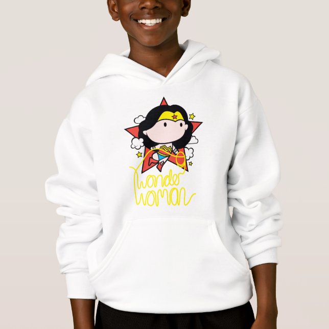 Chibi Wonder Frau fliegt mit Lasso Hoodie (Vorderseite)