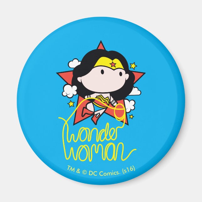 Chibi Wonder Frau fliegt mit Lasso Magnet (Vorne)