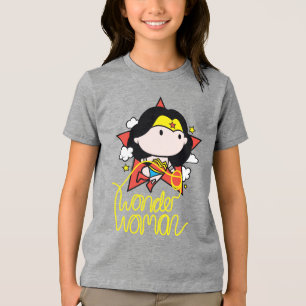 Chibi Wonder Frau fliegt mit Lasso Tri-Blend Shirt