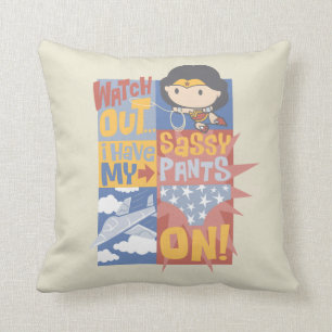 Chibi Wonder Woman Ich habe meine freche Hose an Kissen
