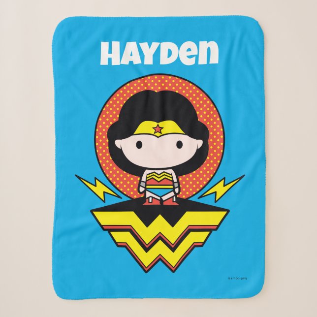 Chibi Wonder Woman With Polka Dots and Logo Sherpadecke (Vorderseite)
