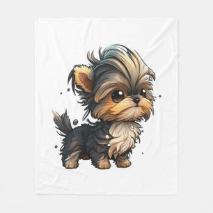 Chibi Yorkshire Terrier Fleecedecke