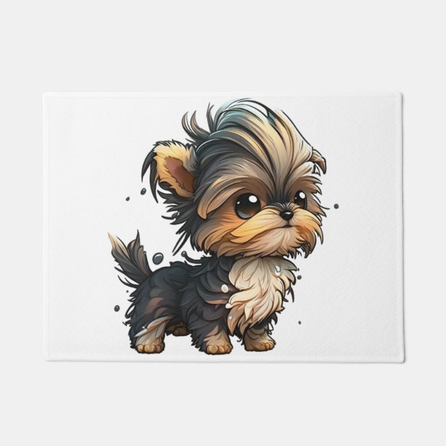 Chibi Yorkshire Terrier Fußmatte (Vorderseite)