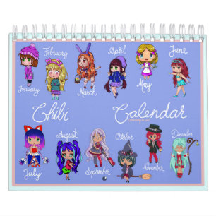 Chibi Zwei Seiten Kleiner Kalender, weißer Kalende Kalender