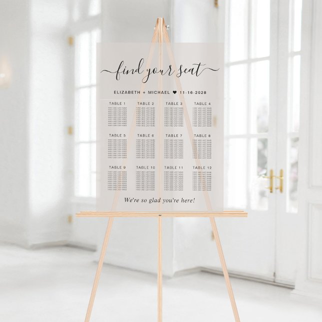 Chic 12 Table Taupe Hochzeit Mattiert Acrylschild (Von Creator hochgeladen)