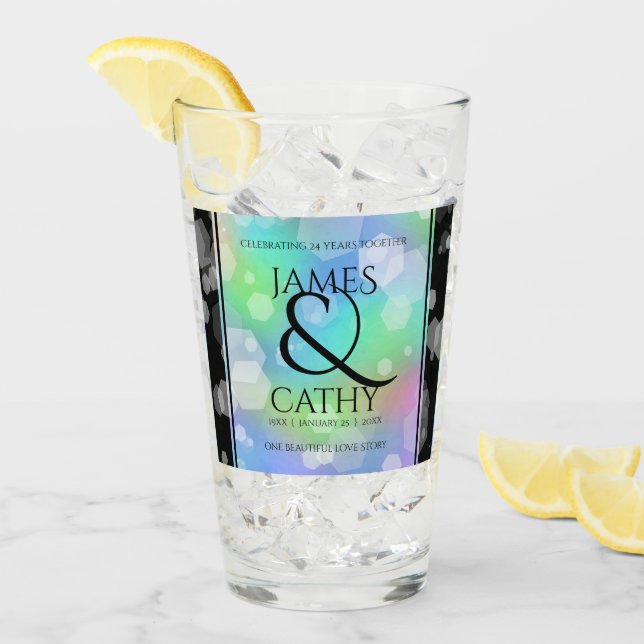 Chic 14. 24. 34. 43. Opal Wedding Jubiläum Glas (Vorderseite Ice)