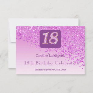 Chic 18 Birthday Pink Glitzer UAWG RSVP Karte