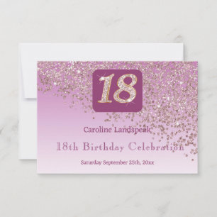 Chic 18 Birthday Rose Gold Glitzer UAWG RSVP Karte