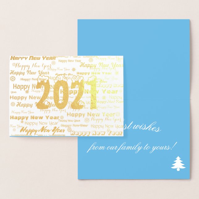 Chic 2021 Bonne carte de voeux du Nouvel An 2021 (Affichage)