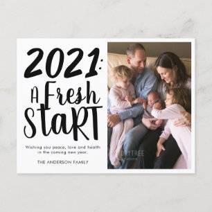 Chic 2021 Ein neues Start Typografie Neues Jahr Fo Feiertagspostkarte