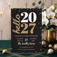 Chic 2027 Silvesterparty Gold Glitter Schwarz