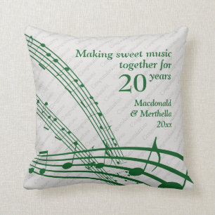 Chic 20. Emerald SWEET MUSIC Wedding Jubiläum Kissen