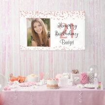 Chic 21. Geburtstag Rose Gold Glitzer Foto Banner