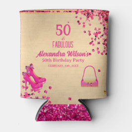 Chic 50 & Fabulous High Heels Gold Hot Pink Glitze Dosenkühler