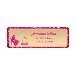 Chic 50 & Fabulous High Heels Gold Pink Glittery