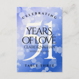 Chic 51. Saphire Wedding Anniversary Table Card Dankeskarte