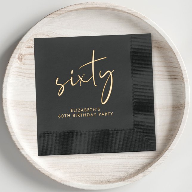 Chic 70e fête d'anniversaire (Elevate your 60th birthday party decor with these chic and elegant foil stamped napkins)