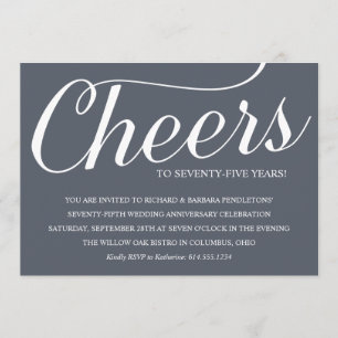 Chic 75. Party Einladung zum Hochzeitstag