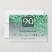 Chic 90 Birthday Green Glitzer UAWG