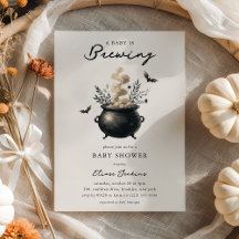 Chic 'a Baby is Brewing' Halloween Baby Dusche